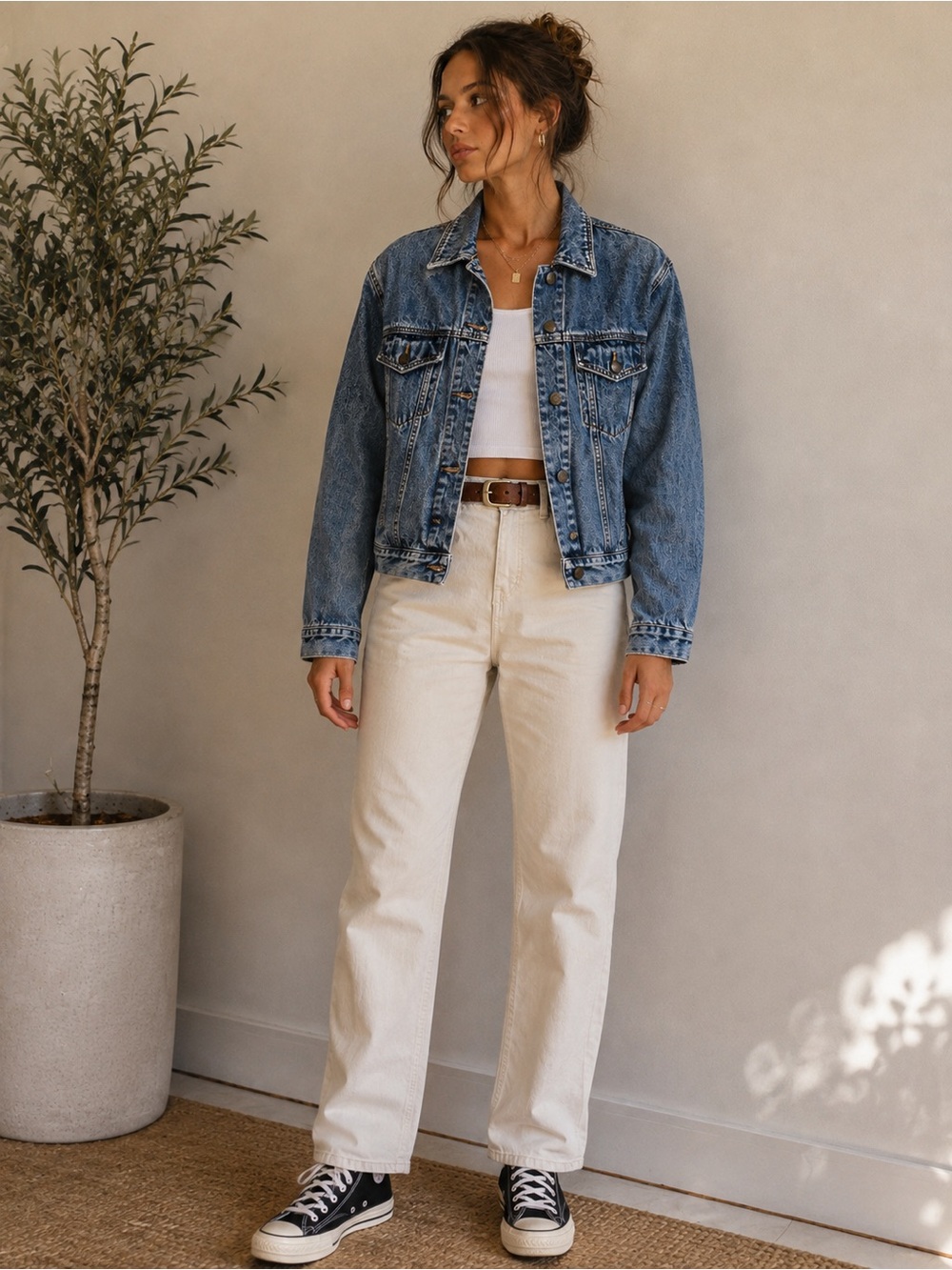 Bill Blass Vintage 90s Denim Trucker Jean Staple Retro Jacket